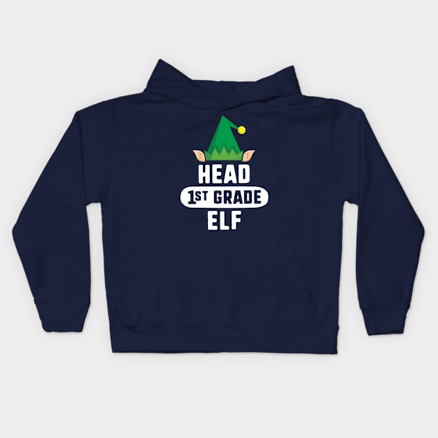 Head 3rd Grade Elf T-Shirt Christmas Teacher School Gift Kids Hoodie by 14thFloorApparel